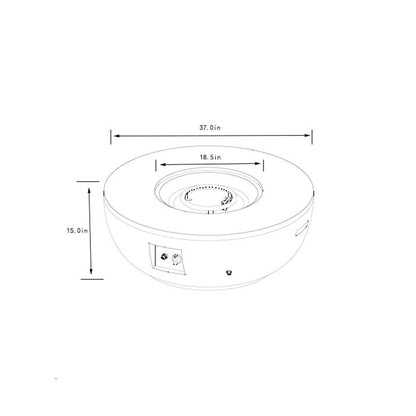36" Propane Gas Fire Pit Table - 2 Pieces