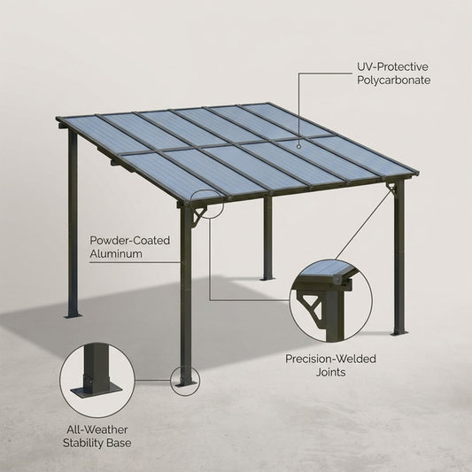 Metal Pergola with Canopy — Lifestyle