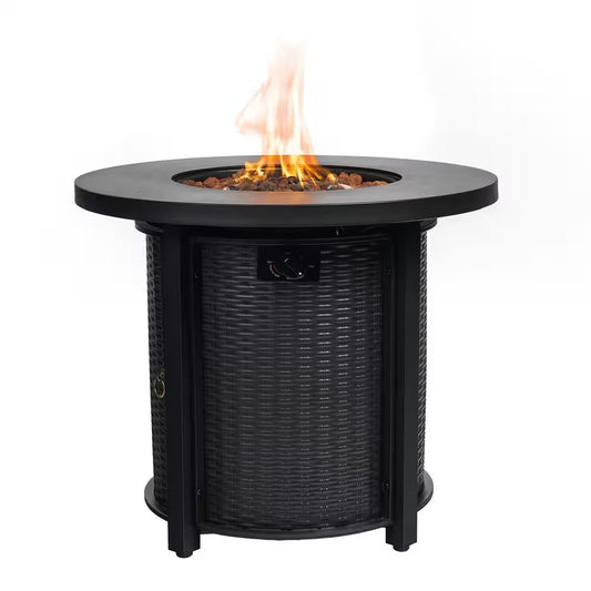 30" Propane Gas Fire Pit Table, 50000 BTU round Steel Fire Pit