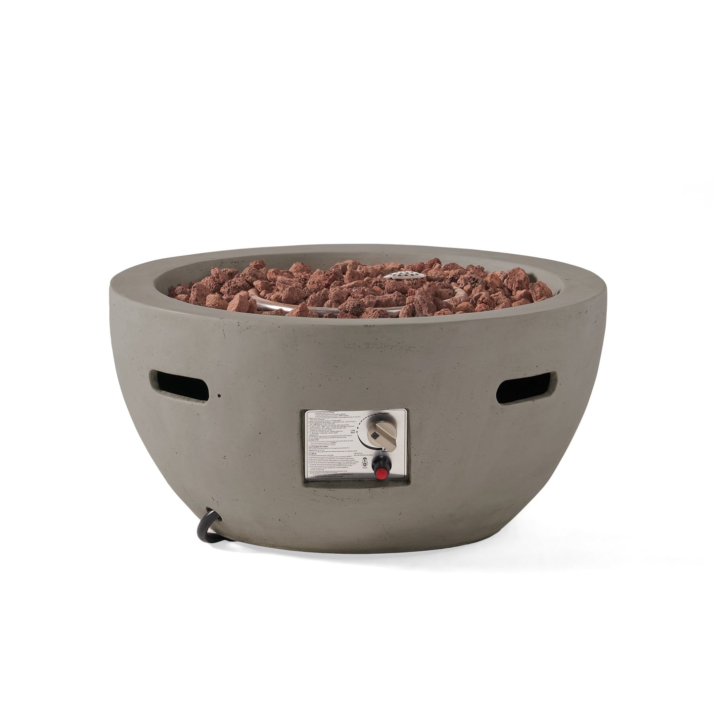 27" Bowl Shaped MGO 40,000 BTU Propane Fire Pit, Light