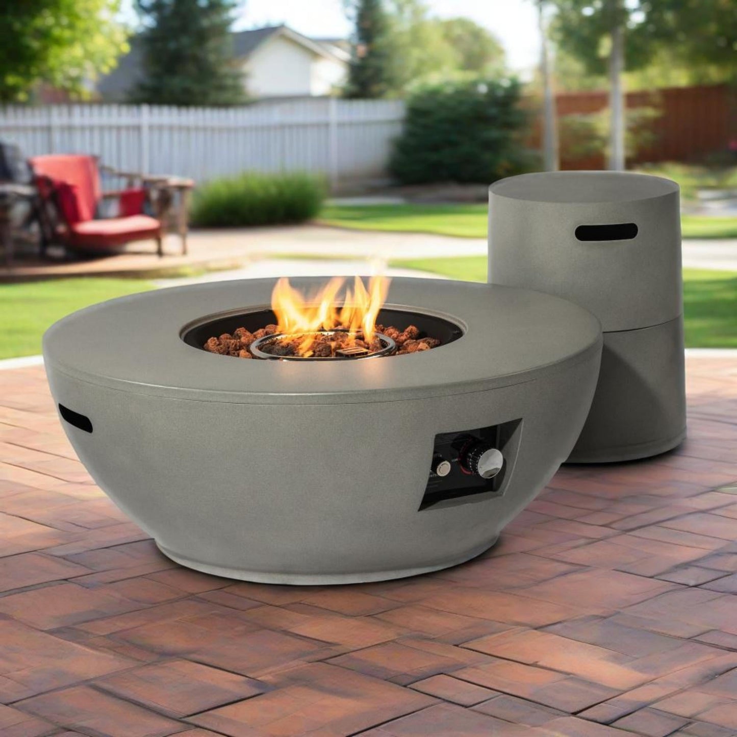 36" Propane Gas Fire Pit Table - 2 Pieces