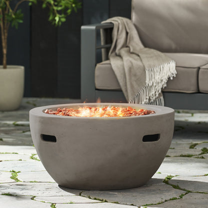 27" Bowl Shaped MGO 40,000 BTU Propane Fire Pit, Light