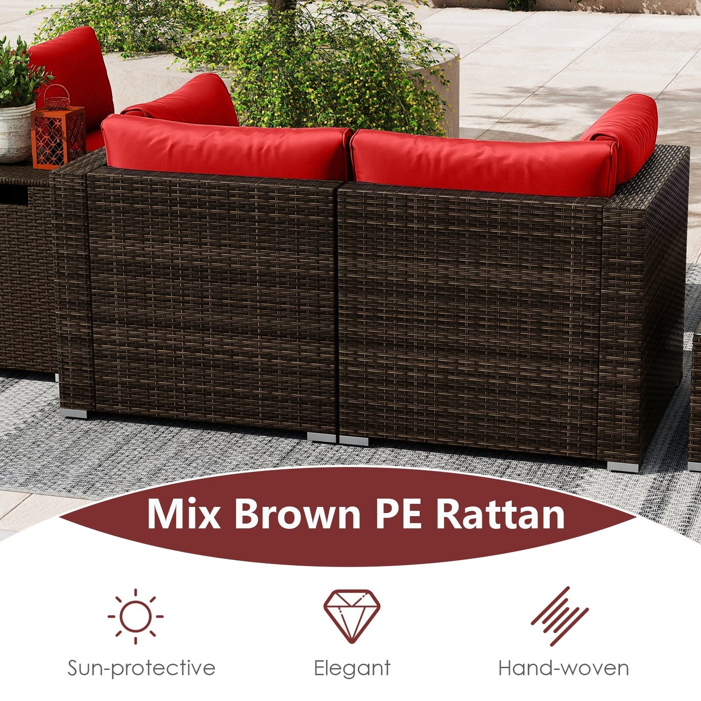 7 Pieces Outdoor Furniture Set with 32 Inch Fire Pit Table and Propane Tank Cover