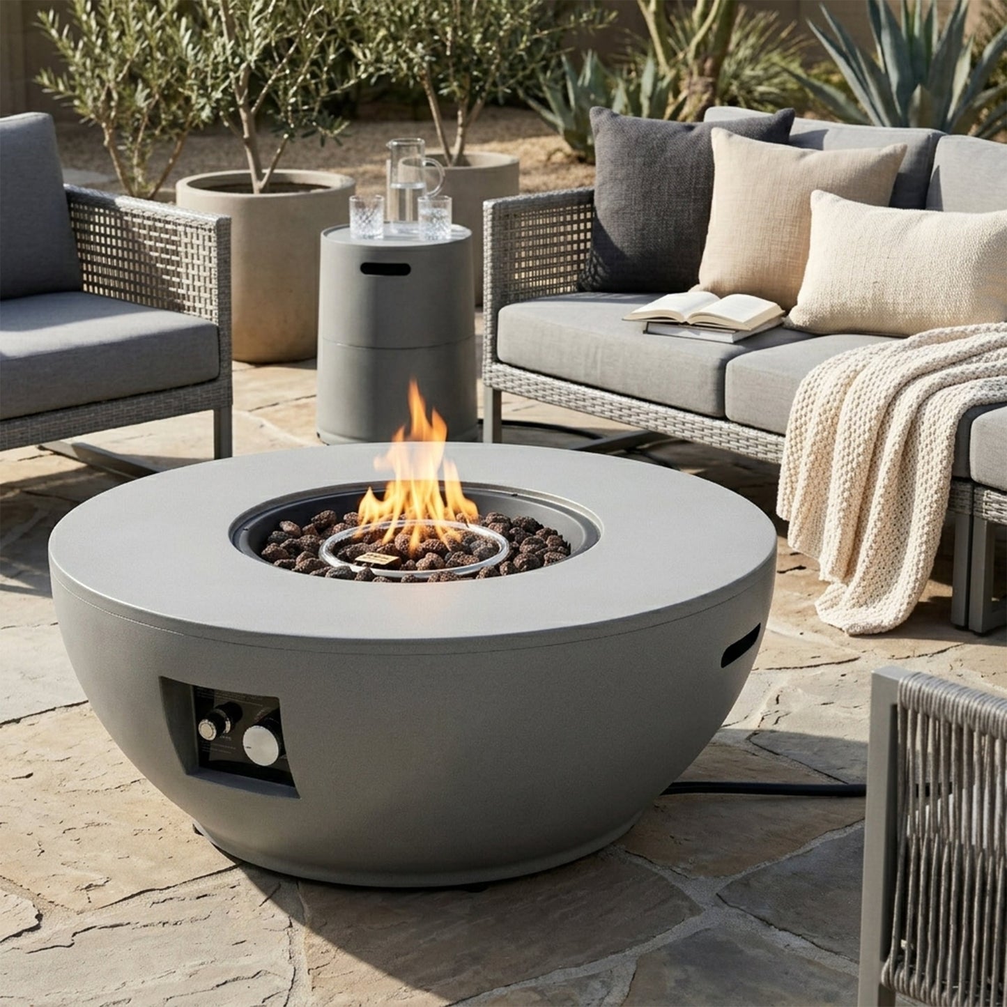 36" Propane Gas Fire Pit Table - 2 Pieces