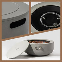 24 In. 50000 BTU Gray Propane Gas Fire Pit Bowl round Steel Fire Pit for outside Patio Deck Garden Backyard