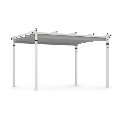 Outdoor Pergola with Retractable Canopy and Aluminum Frame