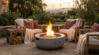 24 In. 50000 BTU Gray Propane Gas Fire Pit Bowl round Steel Fire Pit for outside Patio Deck Garden Backyard — Lifestyle